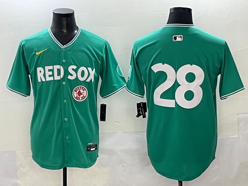 Men 2025 Boston Red Sox 28 No Name Green Joint Name Nike MLB Jersey style 10
